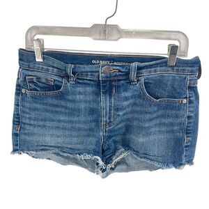 Old Navy Women's Boyfriend Stretch Cut Off Denim Jean Shorts Deep Sky Size 8
